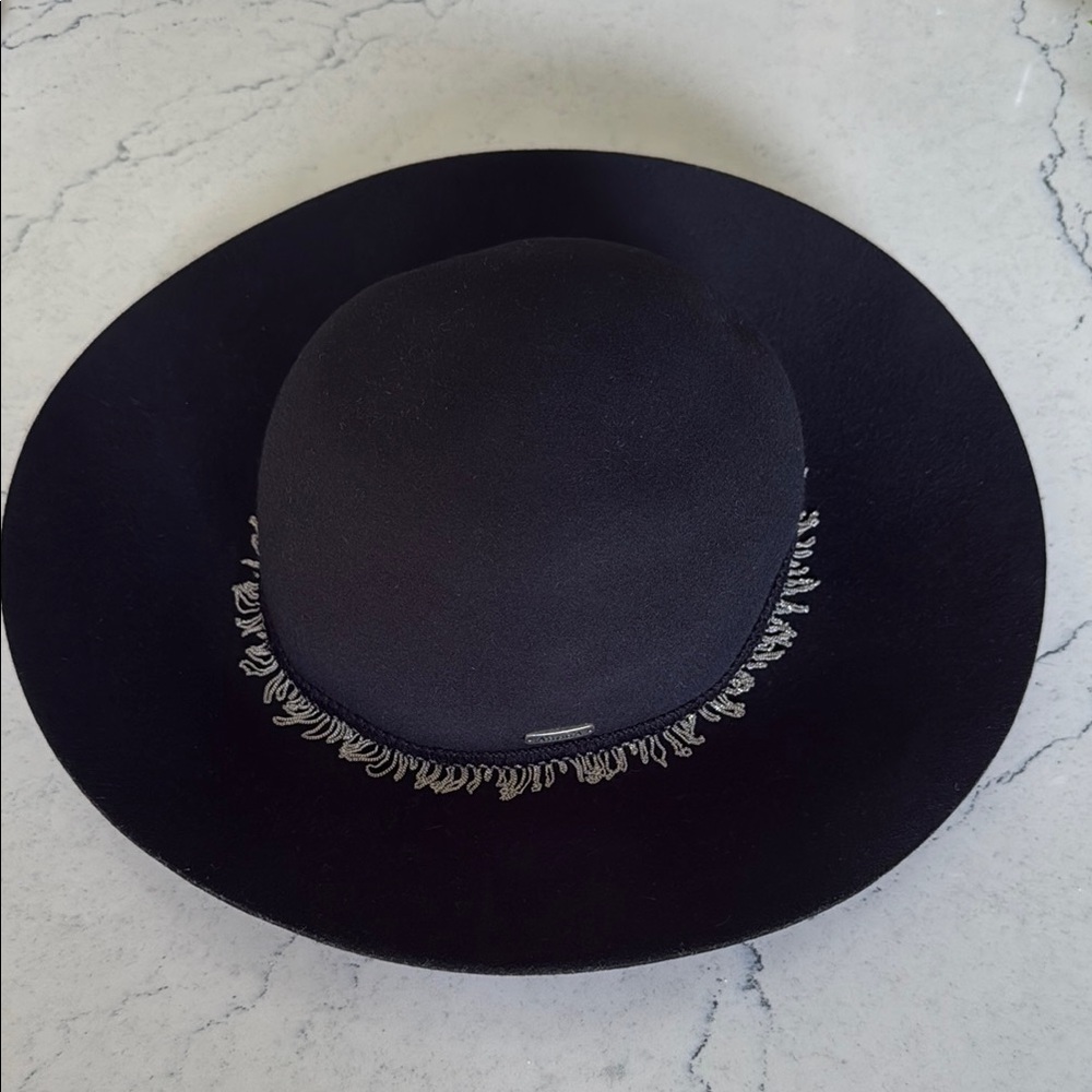 ADORA Black Wide-Brim Fedora Hat